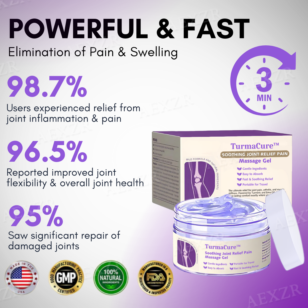 TurmaCure™ Turmeric & Emu Oil Arthritis Soothing Pain Relief Massage Gel (𝑨𝑶𝑨) 𝑨𝒑𝒑𝒓𝒐𝒗𝒆𝒅