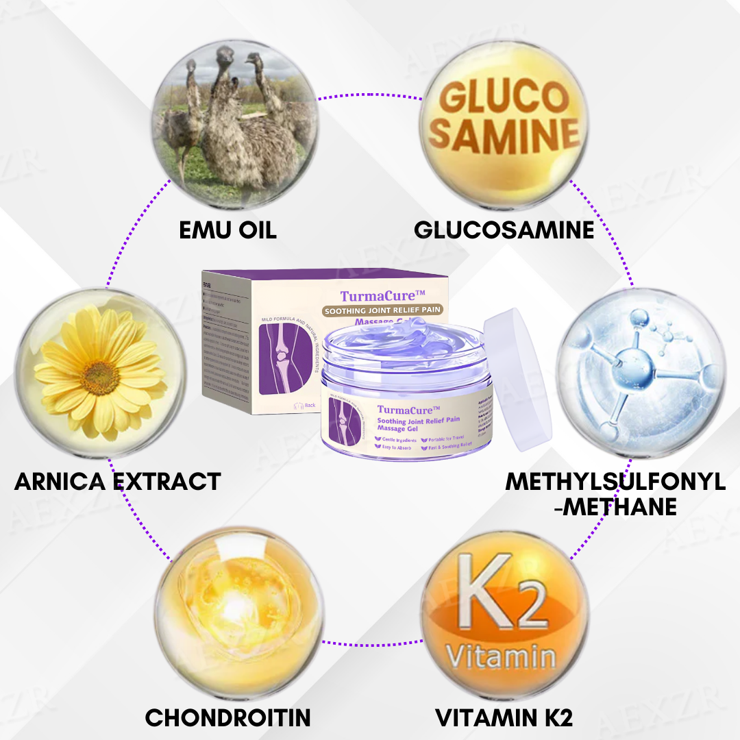 TurmaCure™ Turmeric & Emu Oil Arthritis Soothing Pain Relief Massage Gel (𝑨𝑶𝑨) 𝑨𝒑𝒑𝒓𝒐𝒗𝒆𝒅