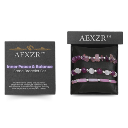 AEXZR™ Inner Peace & Balance Stone Bracelet Set (3pcs)