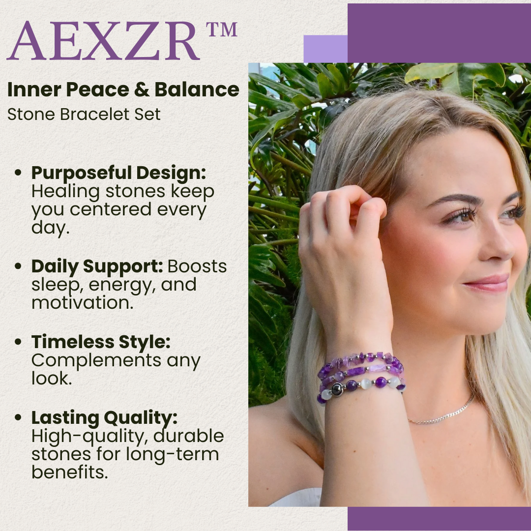 AEXZR™ Inner Peace & Balance Stone Bracelet Set (3pcs)