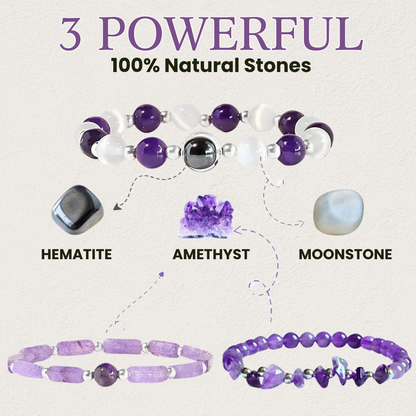 AEXZR™ Inner Peace & Balance Stone Bracelet Set (3pcs)